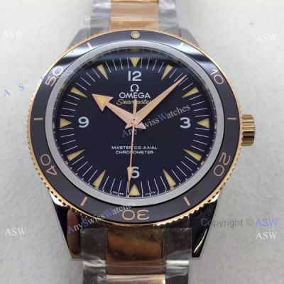 Swiss Omega Seamaster 300 Spectre Replica Watch 2-Tone Rose Gold